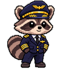 Ace the raccoon pilot