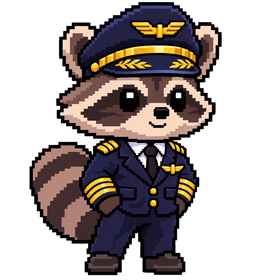 Ace the raccoon pilot