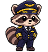 Ace the raccoon pilot